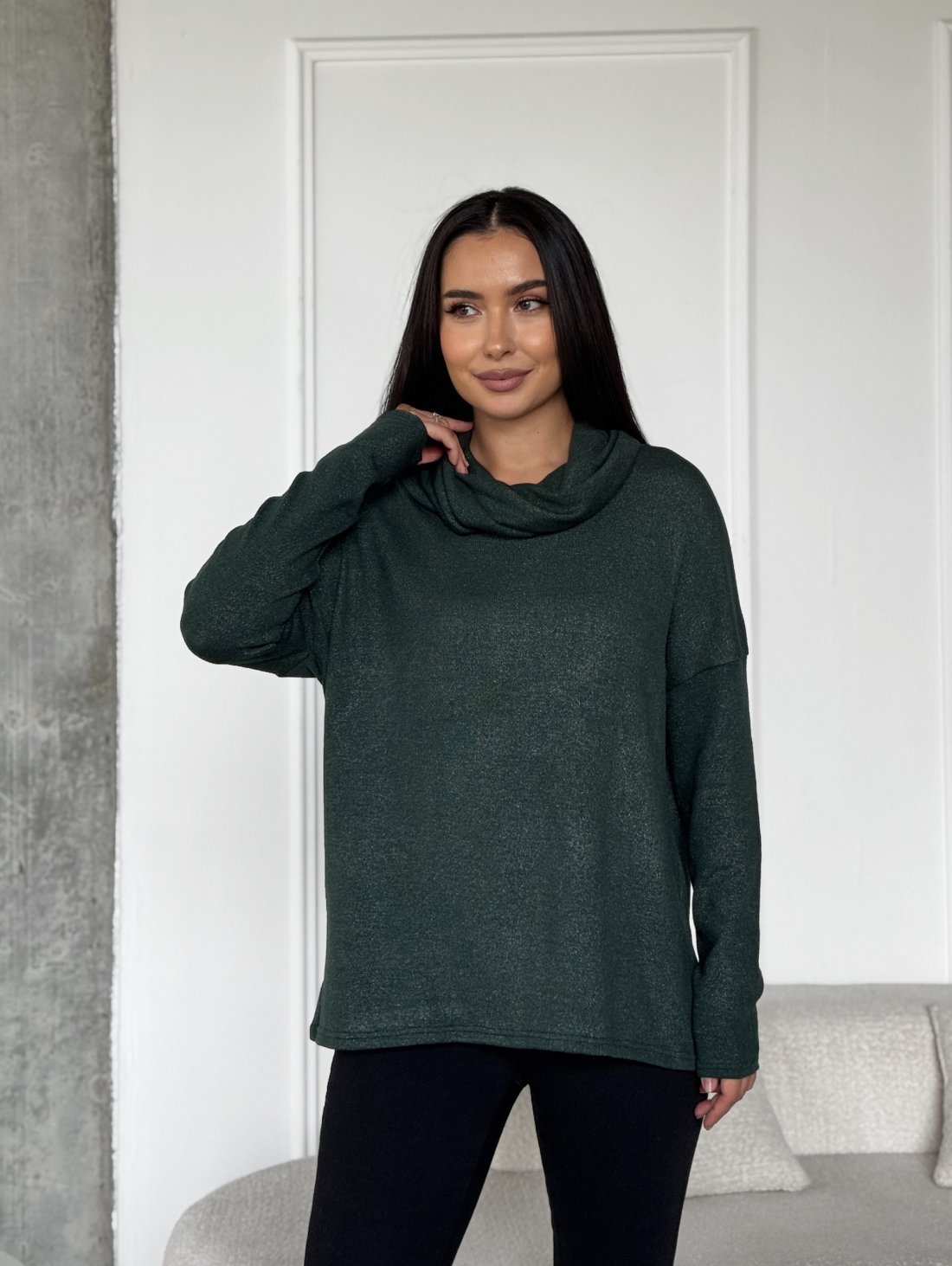 Туніка з люрексовим напиленням 230222-3 Зелений - Купити