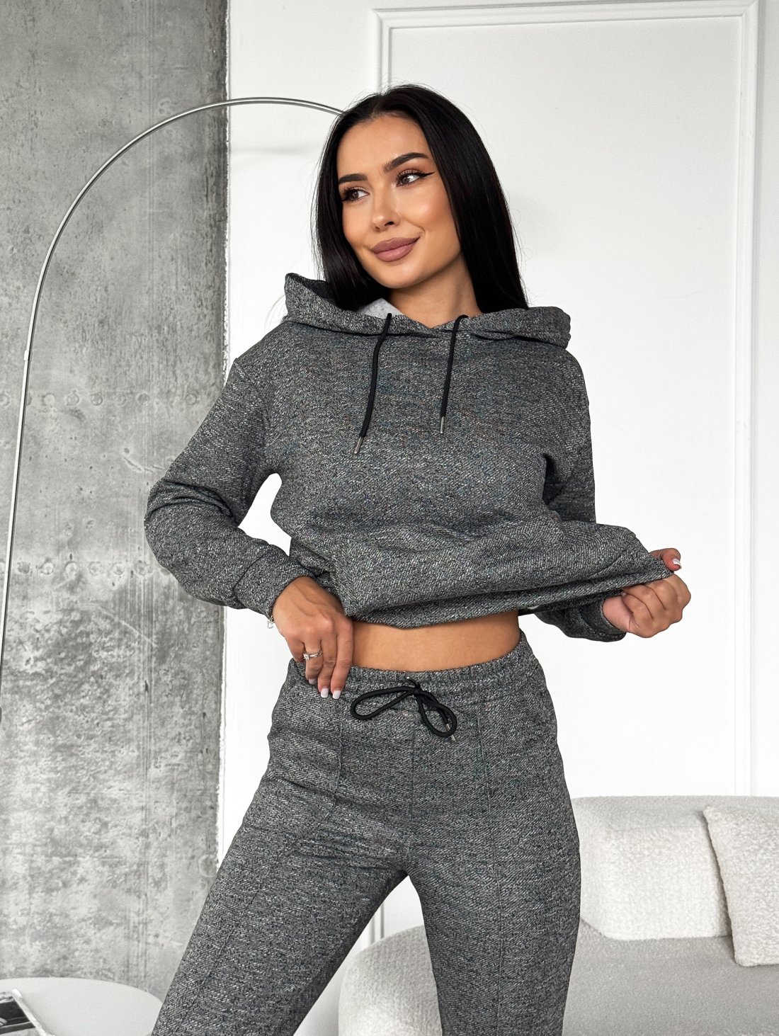 Жіночий костюм з начосом “Urban Comfort” INNOE 210350-4 Сірий