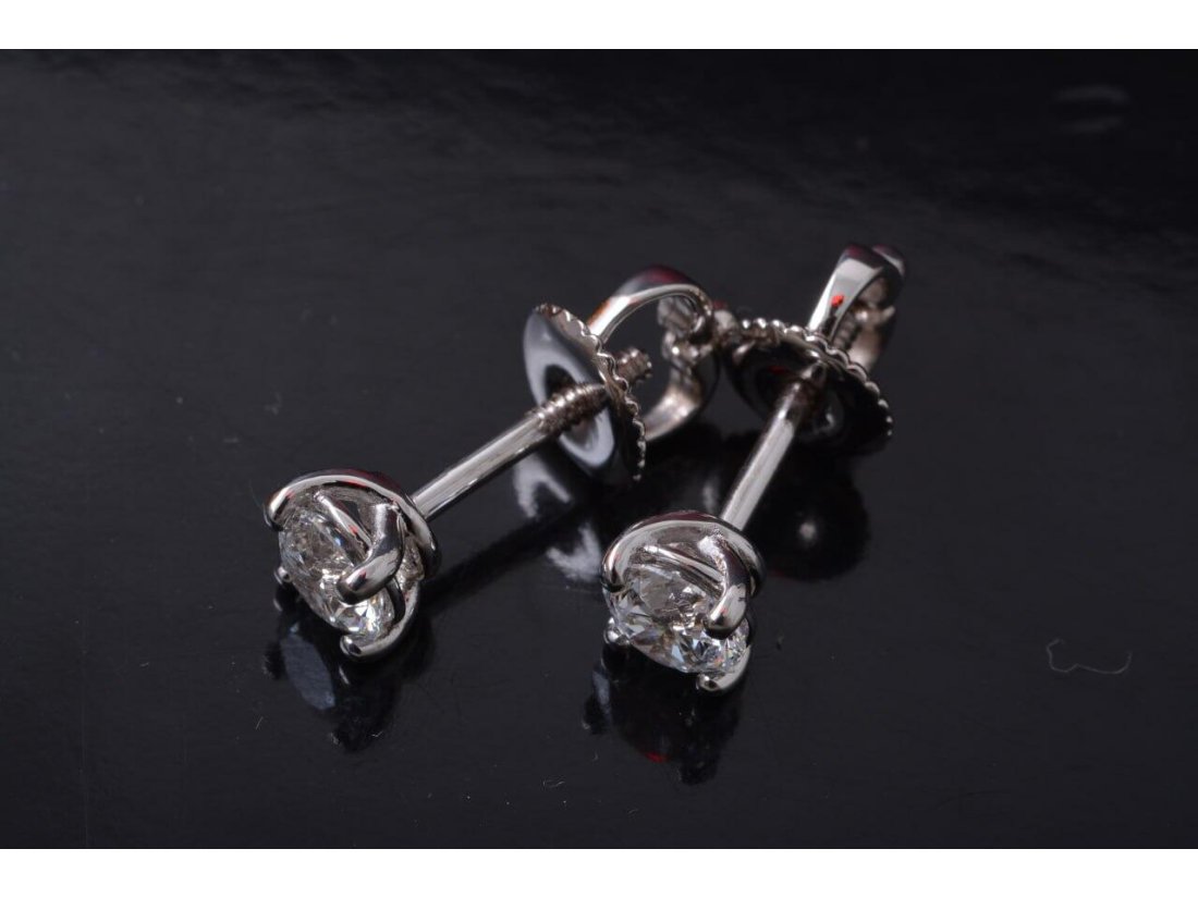 Сережки на закрутках із діамантами - Фото2 Сережки на закрутках із діамантами - Багира