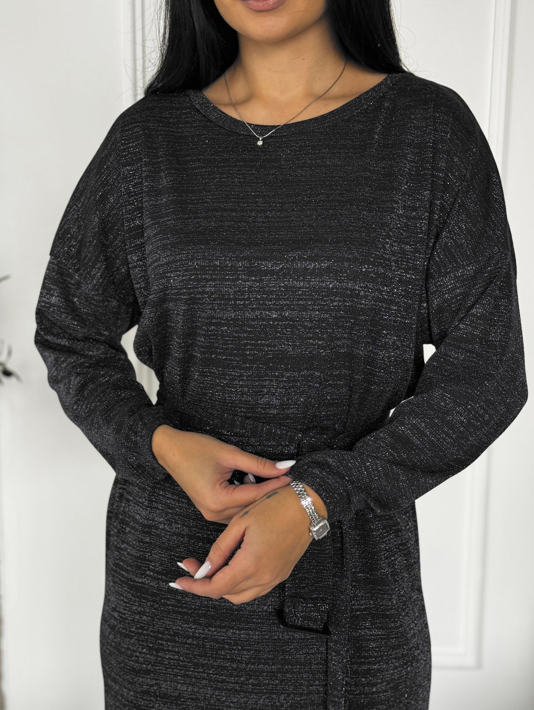 Елегантна сукня з люрексовим блиском INNOE 270588-1 Чорний - Купити