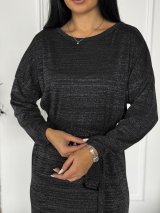 Елегантна сукня з люрексовим блиском INNOE 270588-1 Чорний - Купити