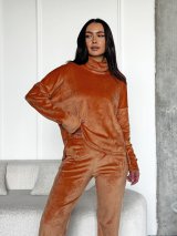 Стильний жіночий велюровий костюм INNOE 210366-2 Теракотовий - Innoe