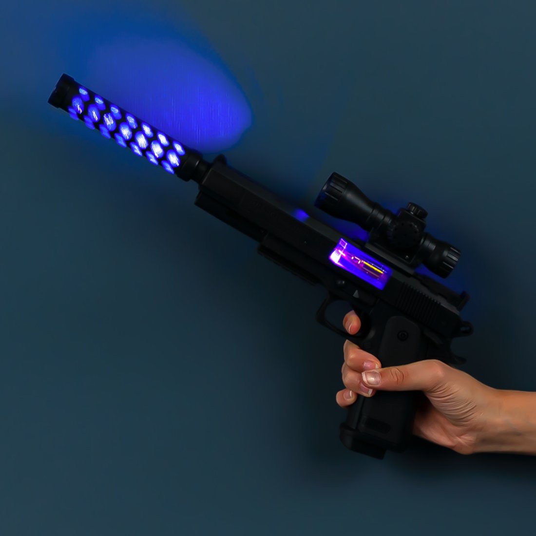 Сяючий звуковий Пістолет із Глушником 37 см - Pobut