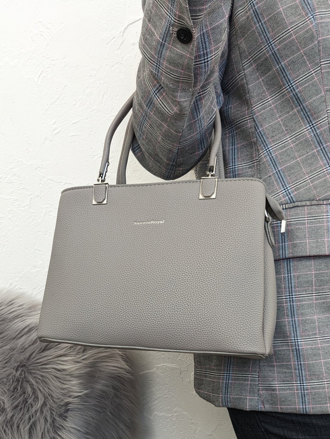 Сумка Urban Strap під натуральну шкіру з широкою шльовкою INNOE 300009-5 Сірий