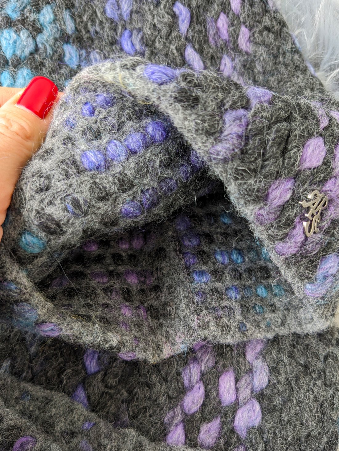 В’язаний комплект із об’ємною фактурою INNOE 950591-1 Вугілля