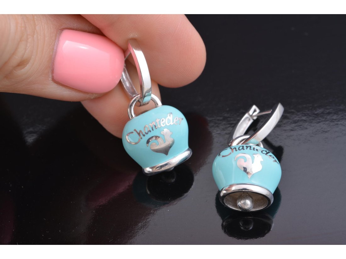 Сережки з емаллю в стилі Chantecler, срібло