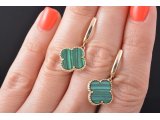 Сережки у стилі Van Cleef із малахітом - Багира