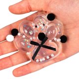 Антистрес Лапка прозора з бантиком 7 см - Pobut