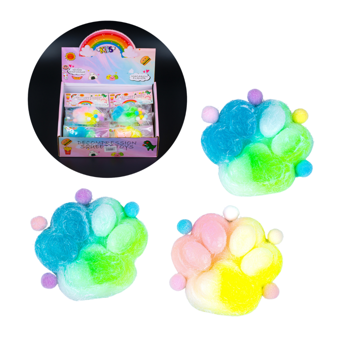 Антистрес Табо Лапка райдужна 7 см