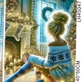 Девушка у камина 40х50 - Фото1 Девушка у камина 40х50