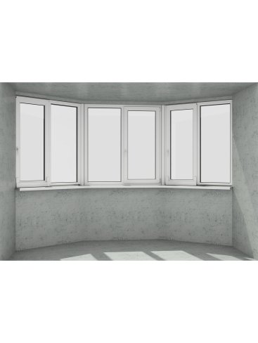 Еркер у вигляді трапеції: 3 безпечних білих вікна 1 класичне та 2 розсувних (відкриваються 3 половинки) - Купити
