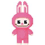 Конструктор Magic Blocks Лабубу Висота 30 см Малиновий