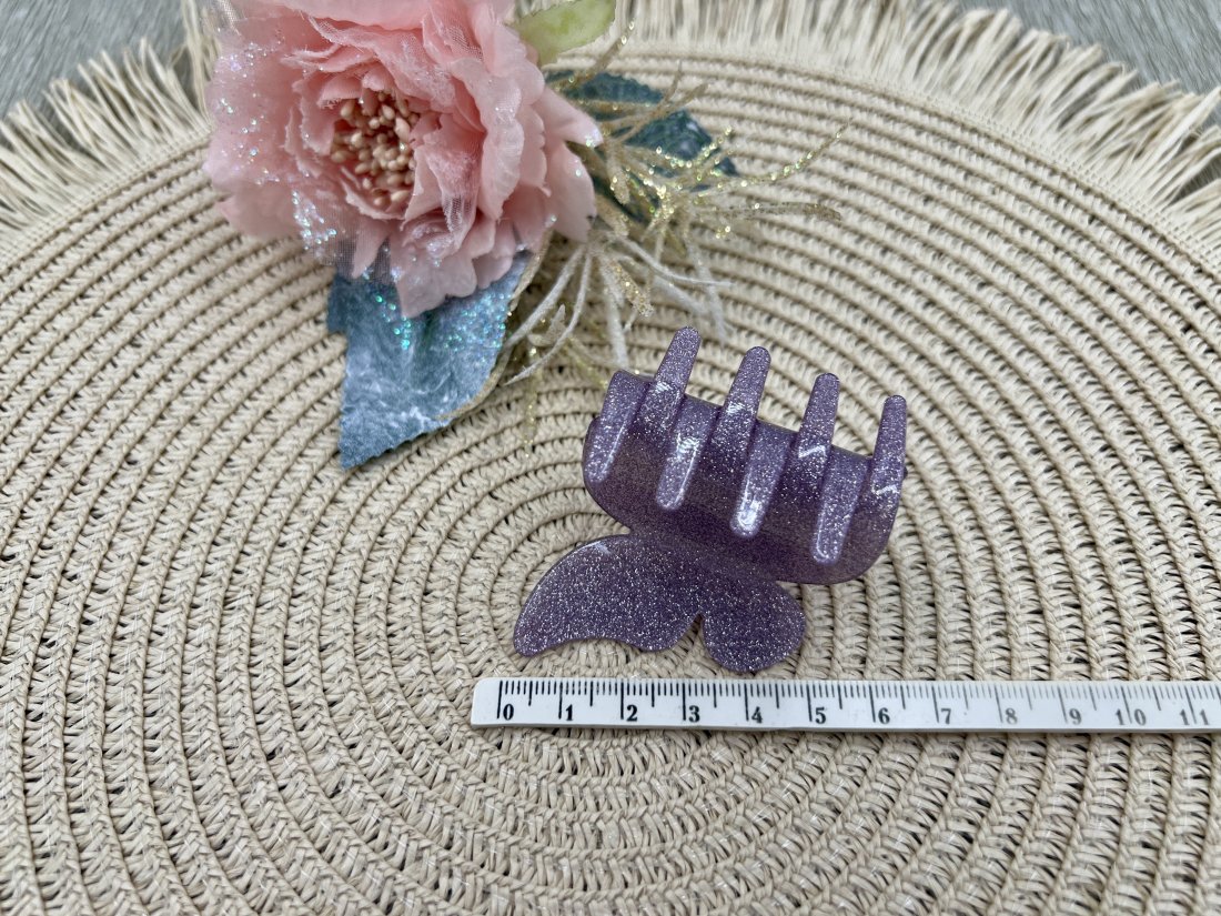 Краби для волосся метелик. Французький пластик. 5 см - Кристалік