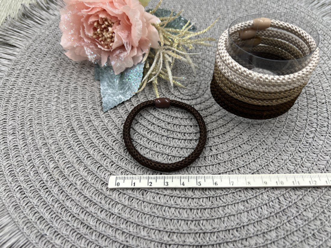 Резинки для волосся набір темний. Тонкі 5,5см - Кристалік