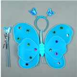 Набір карнавальний крила метелика подвійний блакитний