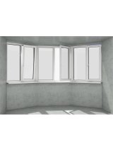 Еркер у вигляді трапеції: 3 бюджетних білих класичних вікна (відкриваються 3 половинки) - Паритет UA