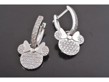 Сережки «Міні-маус» біле золото - Купити