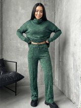 Елегантний теплий комплект – туніка + прямі штани INNOE 210366-4 Зелений - Innoe