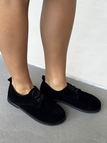 Black Suede – жіночі класичні оксфорди INNOE 777753-2 Чорний - Купити