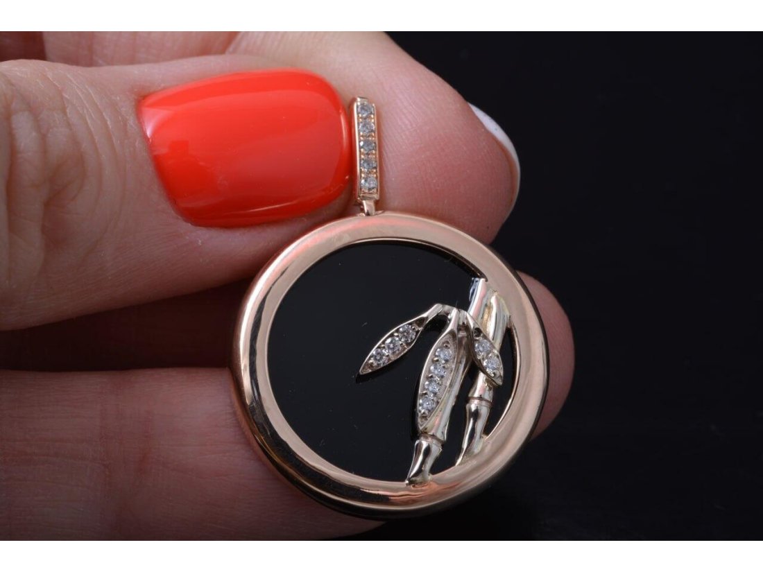 Підвіс "Бамбук" із оніксом у стилі Carrera Carrera - Фото2 Підвіс "Бамбук" із оніксом у стилі Carrera Carrera - Багира