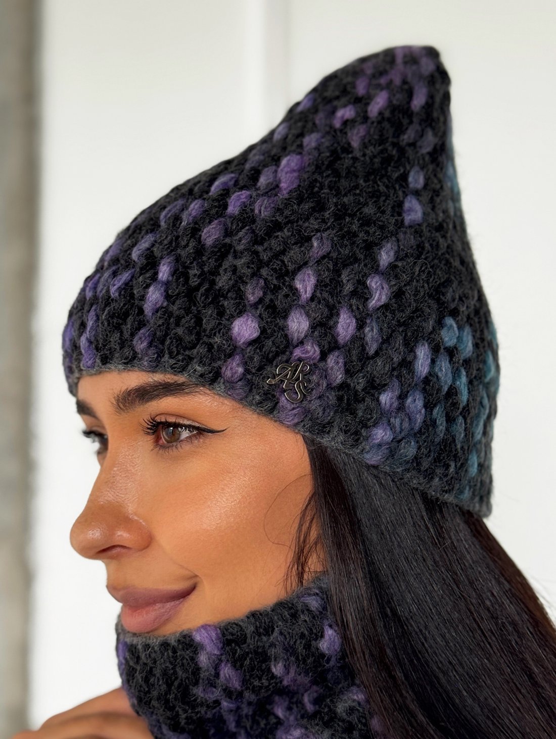 В’язаний комплект із об’ємною фактурою INNOE 950591-1 Вугілля