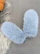 Стильні рукавички з хутряною обробкою та замшевою вставкою INNOE 85005-1 Блакитний