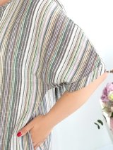 Вільна бавовняна сукня oversize у смужку INNOE 270578-2 Сірий - Купити