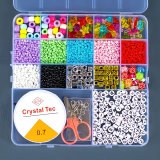 Набір бісеру та намистин для плетіння браслетів Веселка 17 см