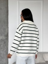 Стильний трикотажний светр у смужку INNOE 300064-1 Чорний