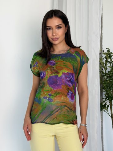 Елегантна шифонова блуза casual INNOE 55008-25 Зелений - Купити