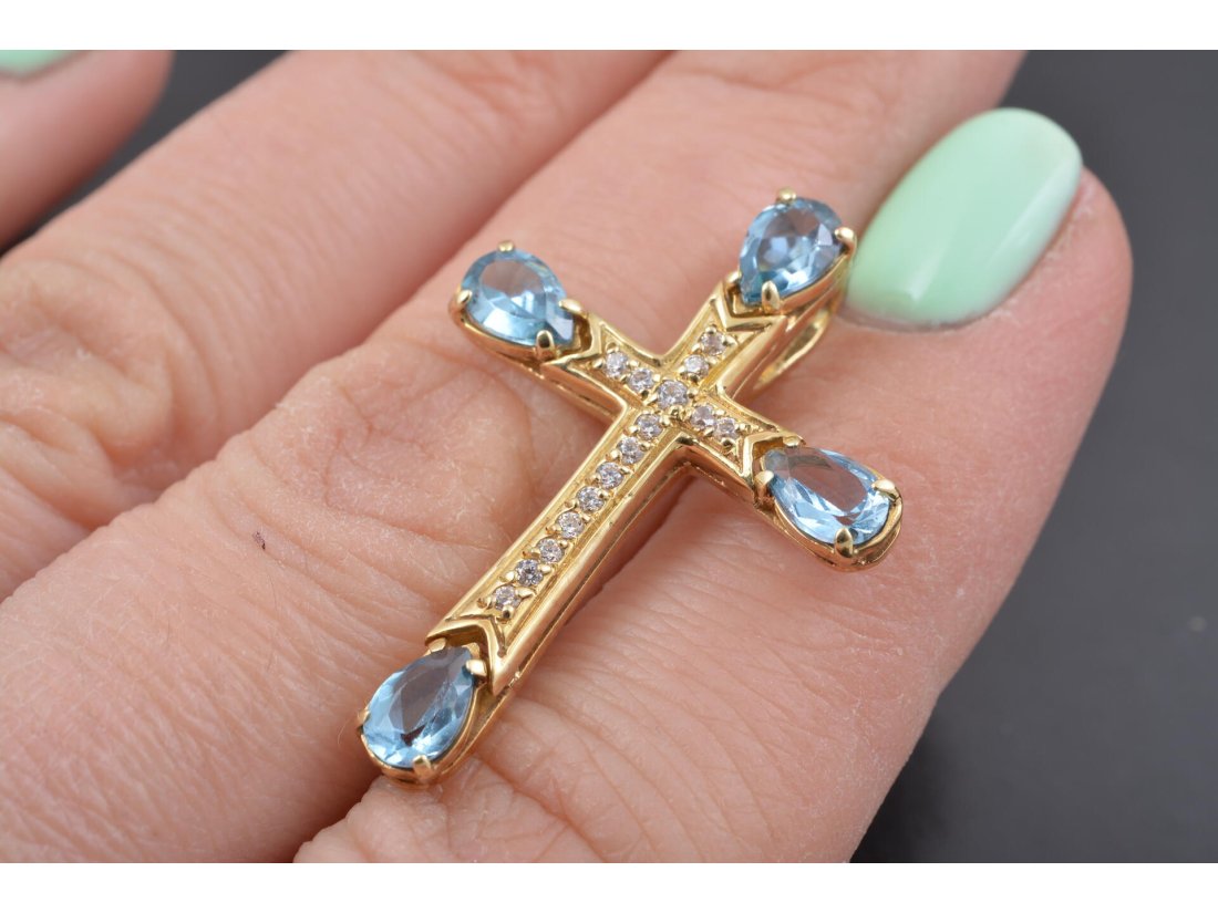 Хрестик декоративний із камінням - Купити