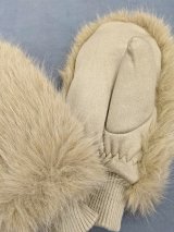 Зимові хутряні рукавички у стилі люкс INNOE 85005-1 Бежевий