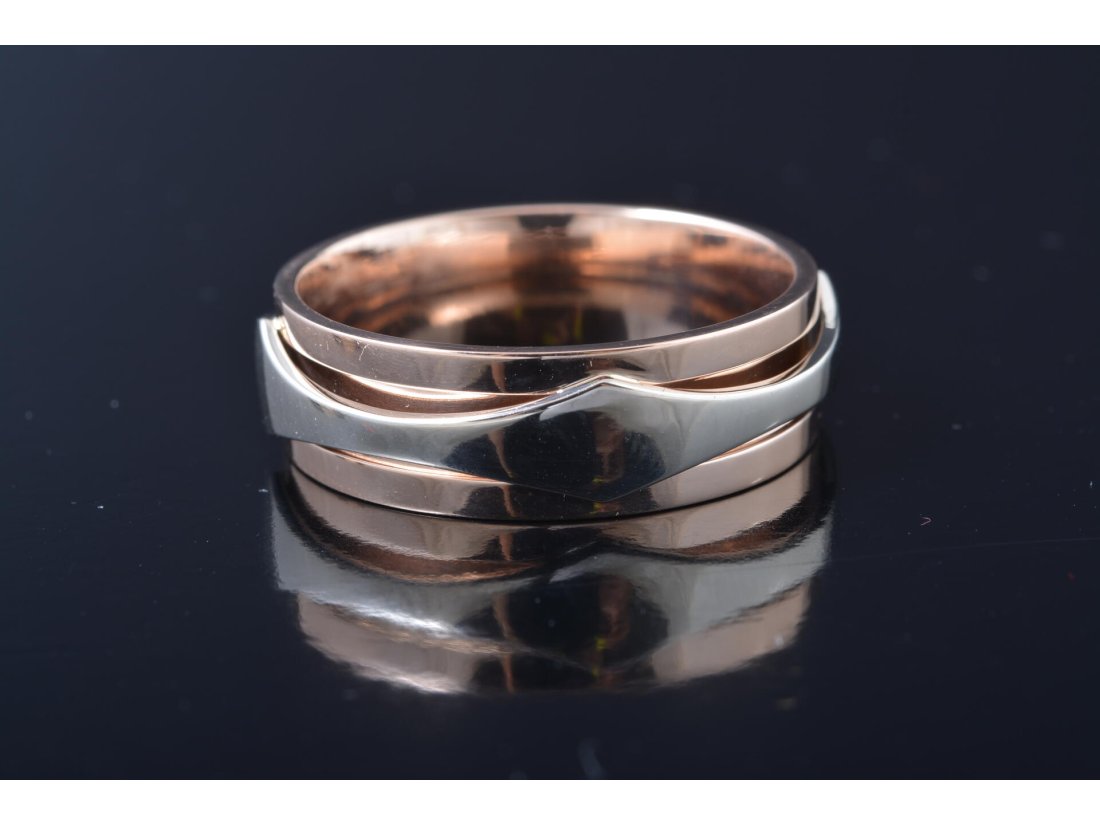 Обручки, комбіноване золото - Багира