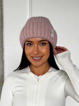 Жіноча шапка на флісі з трендовим дизайном INNOE 950234-1 Світло-пудровий - Innoe