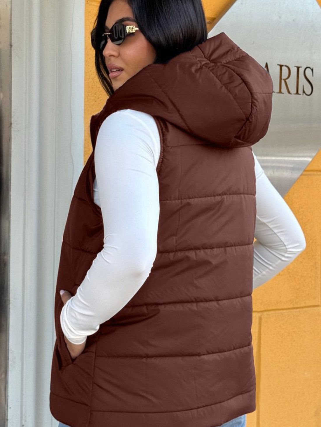 Стильний демісезонний жилет INNOE 300060-1 Шоколадний