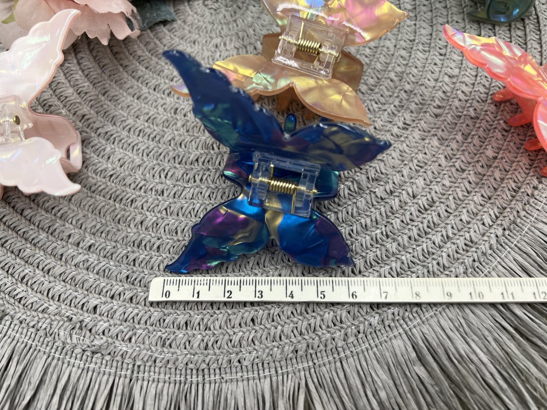 Краби для волосся. Французький пластик. 6см - Кристалік