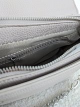 Маленька компактна сумка з екошкіри з підвіскою INNOE 35002-1 Сіро-бежевий
