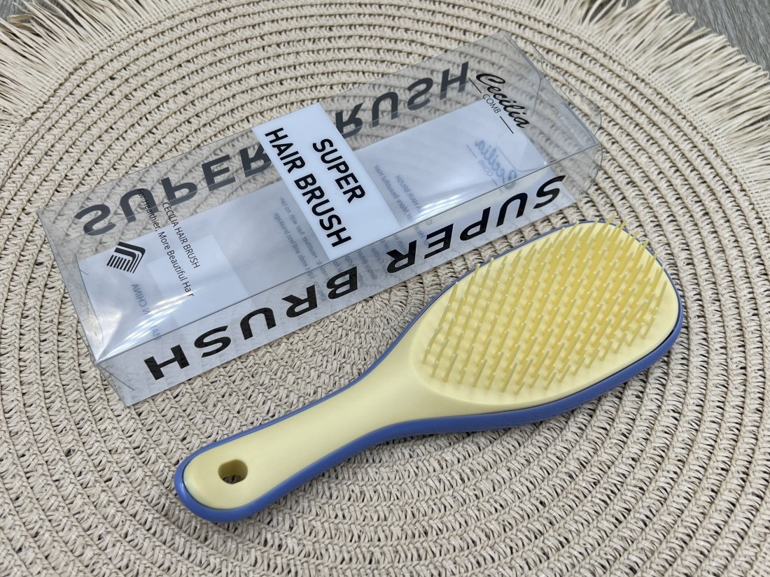 Гребінець для волосся в коробочці. T Teezer жовто-блакитна 17,5см