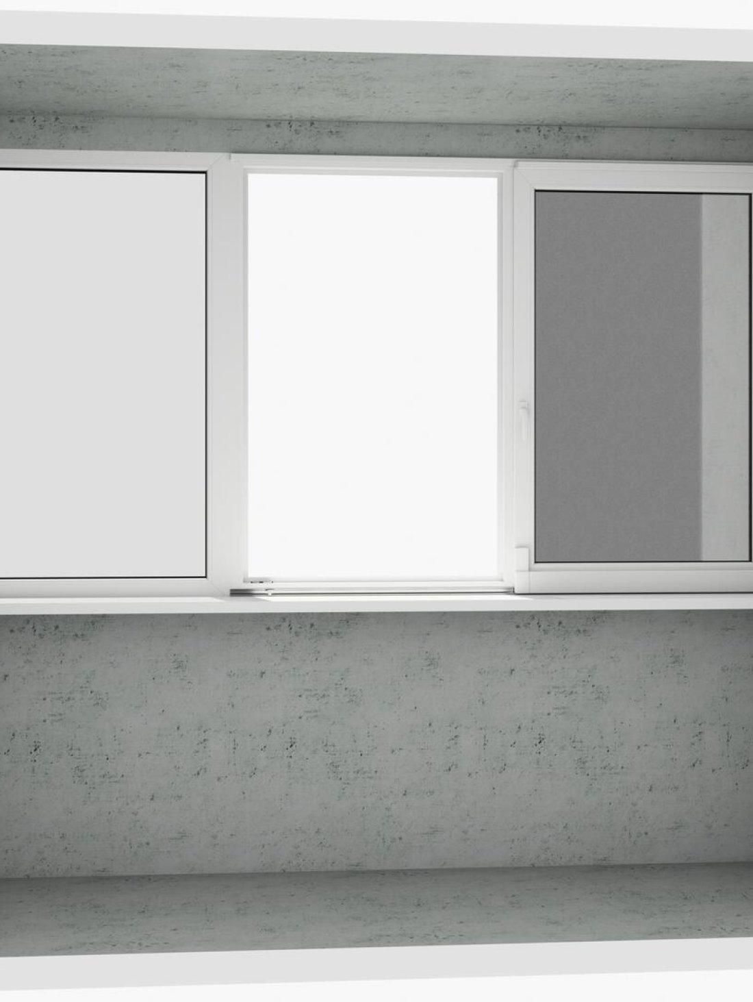 Пряма лоджія (балкон): 1 безпечне розсувне та 1 класичне біле вікно (відкривається 1 половинка) - Паритет UA