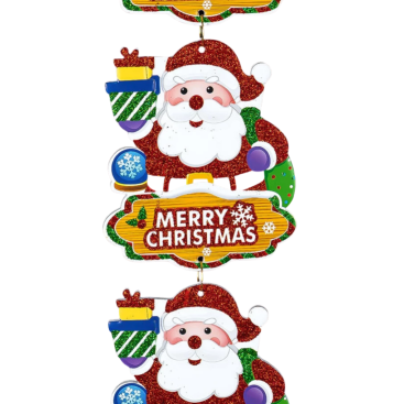 Гірлянда пінопластова з блискітками Санта 78 см - Купити