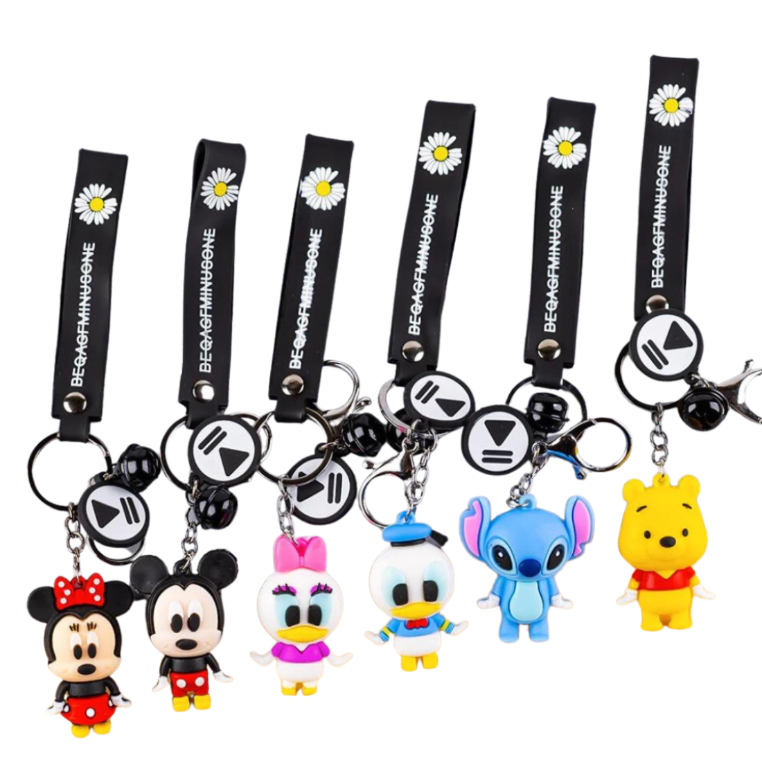 Брелоки гумові Мультяшки з дзвіночком 12 шт