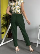 Жіночі штани casual з відворотом INNOE 220119-1 Темно-зелений