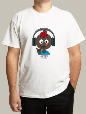 Чоловіча футболка, біла з принтом аватара Hopper 052 - Купити