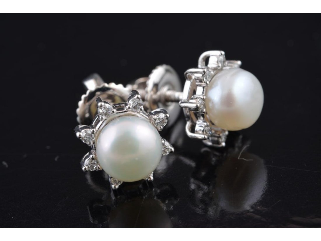 Сережки з перлами і діамантами - Фото5 Сережки з перлами і діамантами