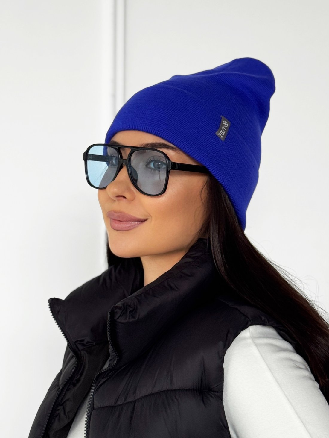 Яскрава модна шапка в'язана універсальна INNOE 950118-1 Лазур - Innoe