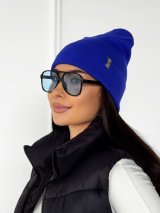 Яскрава модна шапка в'язана універсальна INNOE 950118-1 Лазур - Innoe