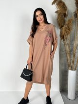 Неймовірна сукня оверсайз довжини міді з дизайнерською вишивкою 270341-4