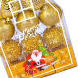 Ялинкові кульки золотий вечір 5 см, 12 шт., набір - Pobut