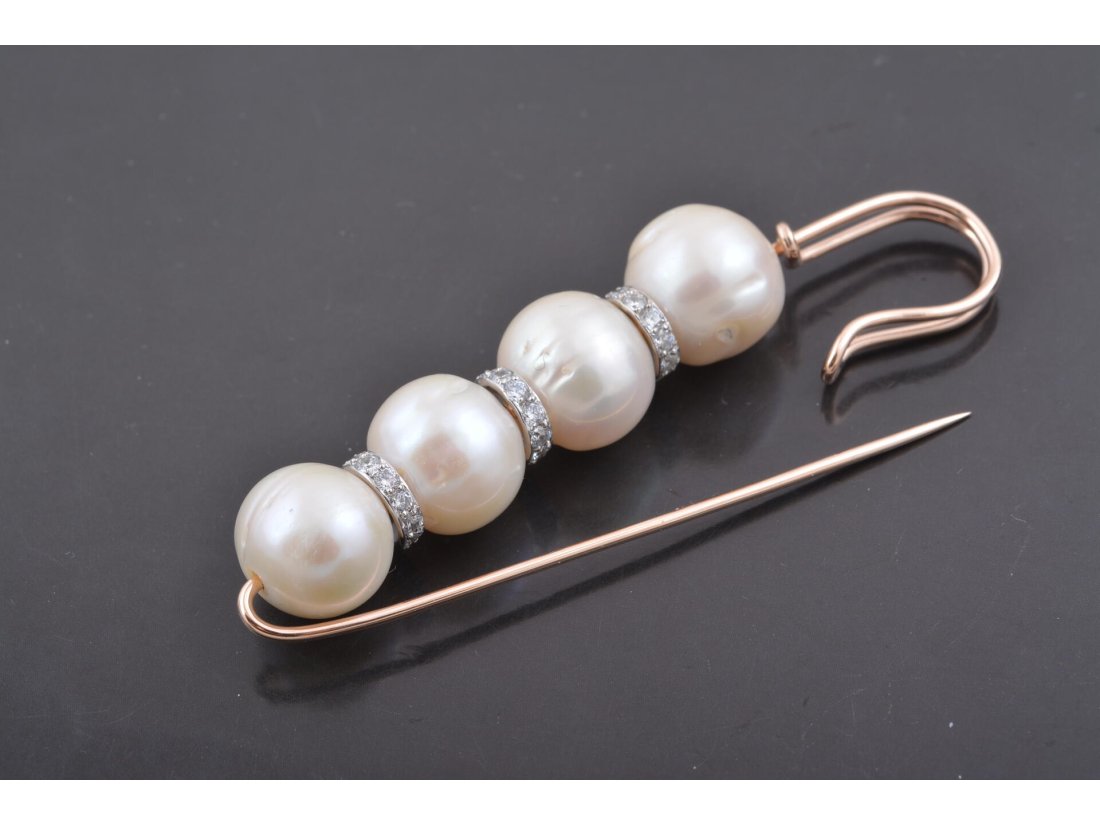 Брошка із перлинами та діамантами - Багира