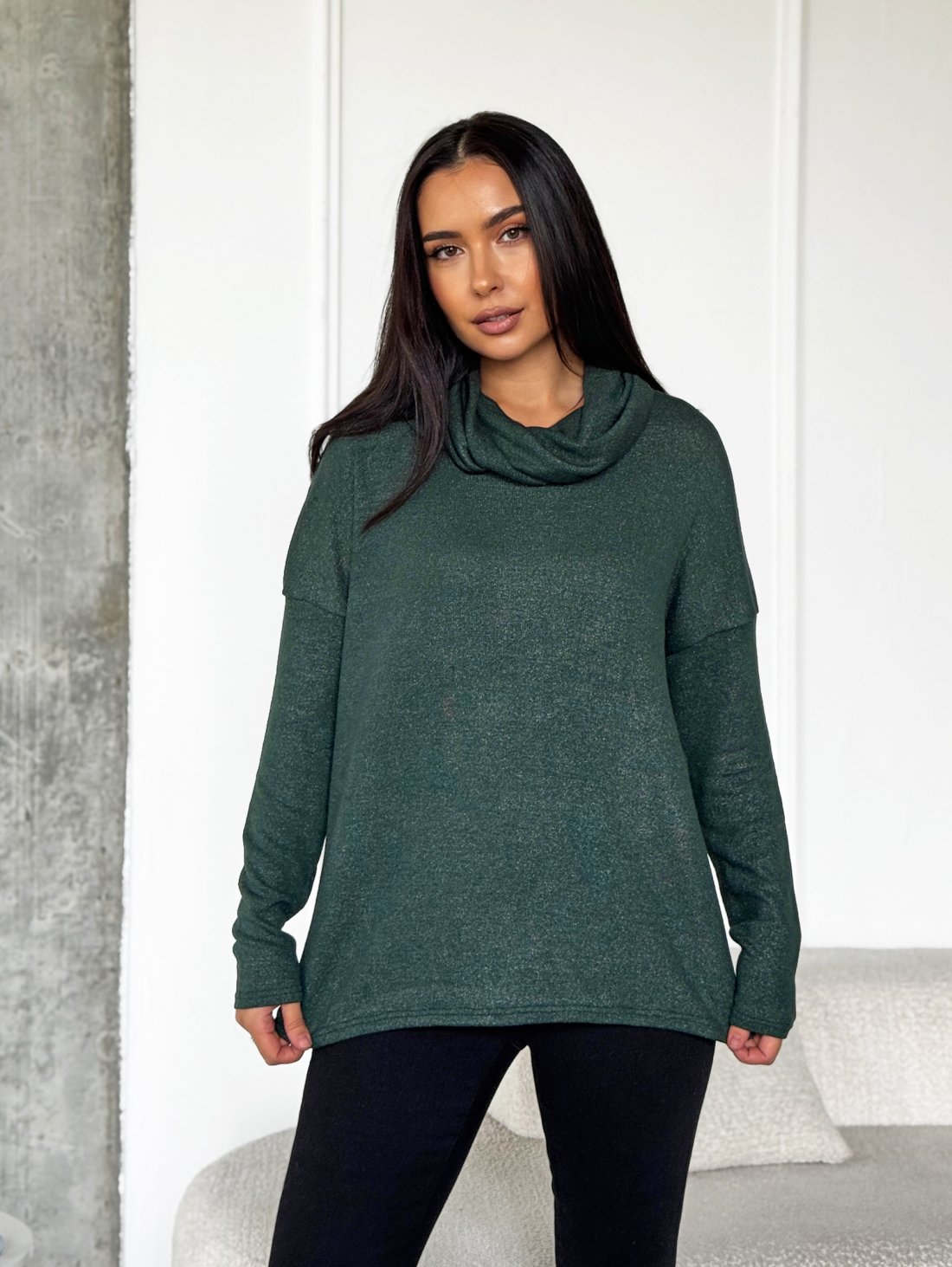 Туніка з люрексовим напиленням 230222-3 Зелений